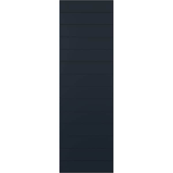 Ekena Millwork True Fit PVC Horizontal Slat Modern Style Fixed Mount Shutters, Starless Night Blue, 15W x 42H, PR - TFP001HZ15X042OB