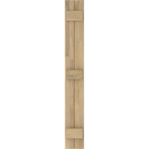 Ekena Millwork Americraft 2-Board (3 Batten) Exterior Real Wood Joined Board-n-Batten Shutters, ARW401BB207X62UNH, PR - ARW401BB207X62UNH