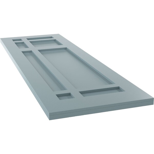 Ekena Millwork True Fit PVC San Juan Capistrano Mission Style Fixed Mount Shutters, Peaceful Blue, 15W x 62H, PR - TFP001SJ15X062SB
