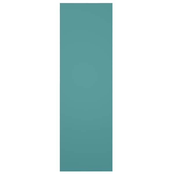 Ekena Millwork True Fit PVC Farmhouse/Flat Panel Combination Fixed Mount Shutters, Pure Turquoise, 15W x 71H, PR - TFP101FC15X071PT