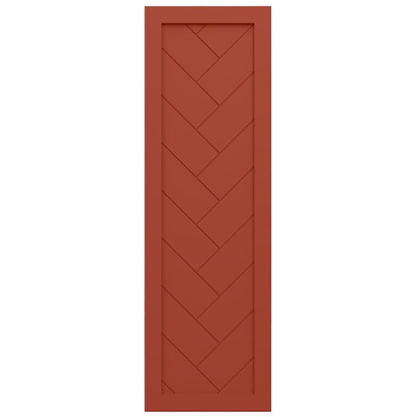 Ekena Millwork True Fit PVC Single Panel Herringbone Modern Style Fixed Mount Shutters Colorful Leaves, 15"W x 70"H - TFP001HB15X070CL