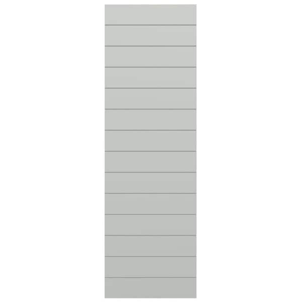 Ekena Millwork True Fit PVC Horizontal Slat Modern Style Fixed Mount Shutters, Hailstorm Gray, 12W x 27H, PR - TFP001HZ12X027ST
