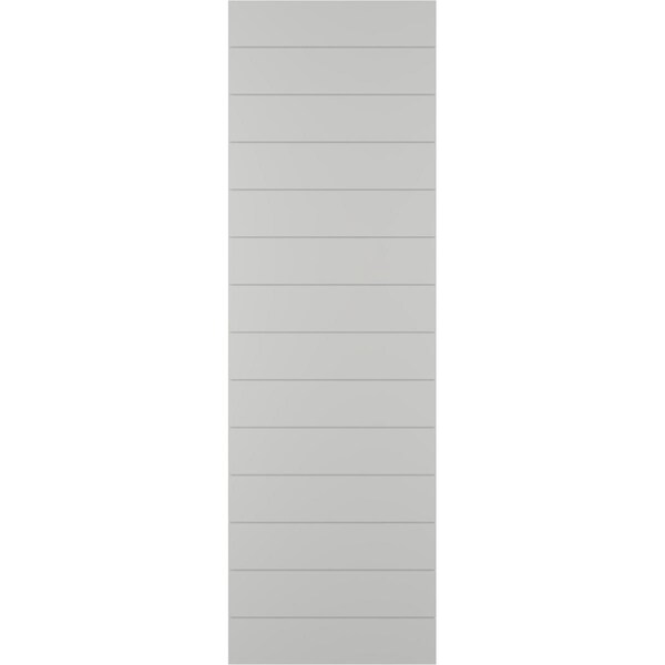 Ekena Millwork True Fit PVC Horizontal Slat Modern Style Fixed Mount Shutters, Hailstorm Gray, 12W x 27H, PR - TFP001HZ12X027ST