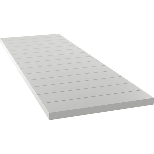 Ekena Millwork True Fit PVC Horizontal Slat Modern Style Fixed Mount Shutters, Hailstorm Gray, 12W x 27H, PR - TFP001HZ12X027ST