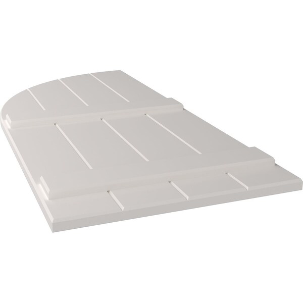 Ekena Millwork True Fit PVC, Four Board Arch Top Joined Board-n-Batten Shutters, Unfinished, 21 1/2W x 103H, PR - TFP101BA21X103UN