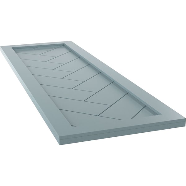 Ekena Millwork True Fit PVC Single Panel Herringbone Modern Style Fixed Mount Shutters, Peaceful Blue, 15W x 27H, PR - TFP001HB15X027SB