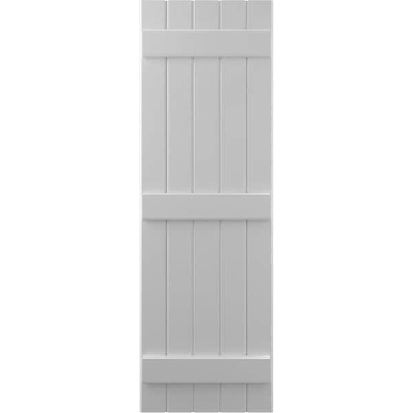Ekena Millwork Americraft 5-Board (3 Batten) Exterior Real Wood Joined Board-n-Batten Shutters, ARW401BB518X32PRH - ARW401BB518X32PRH