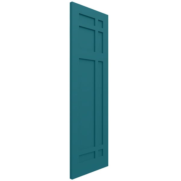 Ekena Millwork True Fit PVC San Juan Capistrano Mission Style Fixed Mount Shutters, Antigua, 12W x 33H, PR - TFP001SJ12X033AN
