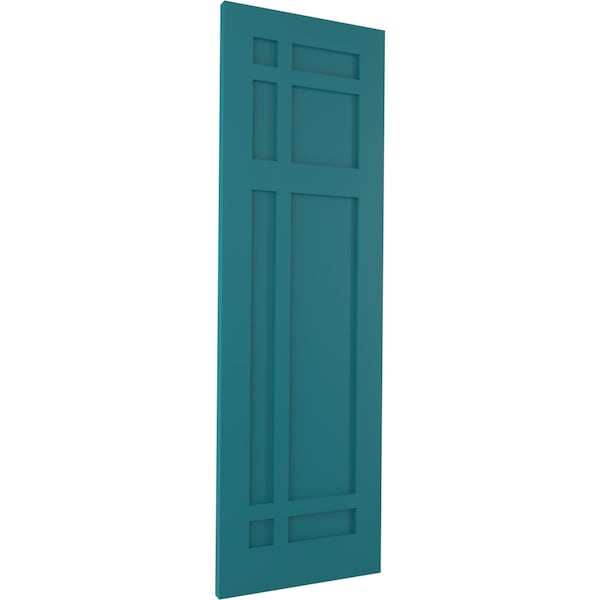 Ekena Millwork True Fit PVC San Juan Capistrano Mission Style Fixed Mount Shutters, Antigua, 12W x 33H, PR - TFP001SJ12X033AN