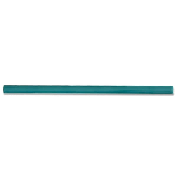Apollo Tile 0.6x12 in. Glossy Turquoise Blue Porcelain Bullnose Trim Wall and Floor Tile 0.5 sq ft/case, 10PK - UMB88AQBULA