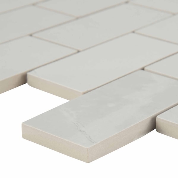 Msi Sande Ivory 12 In. X 12 In. X 10Mm Polished Porcelain Mesh Mounted Mosaic Tile, 8PK - ZOR-PT-0519