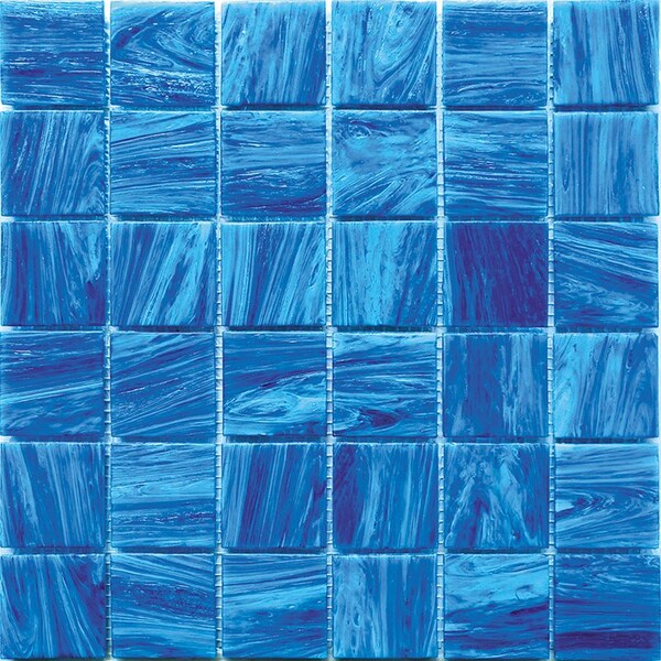 Apollo Tile Celestial 12 in. x 12 in. Glossy Ultrmarine Blue Glass Mosaic Wall and Floor Tile 10 sq. ft./case 10-pack - APL2ST88BL548