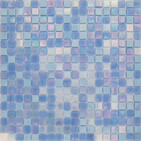 Apollo Tile Mingles 11.6 in. x 11.6 in. Glossy Sky Blue Glass Mosaic Wall and Floor Tile 18.69 sqft/case, 20PK - MIX1588BL580A
