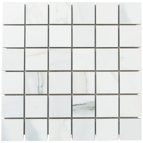 Apollo Tile Splendor 11.81in x 11.81in Matte White Porcelain Mosaic Wall and Floor Tile 10.76 sqft/case, 11PK - IMP88CALMOSA