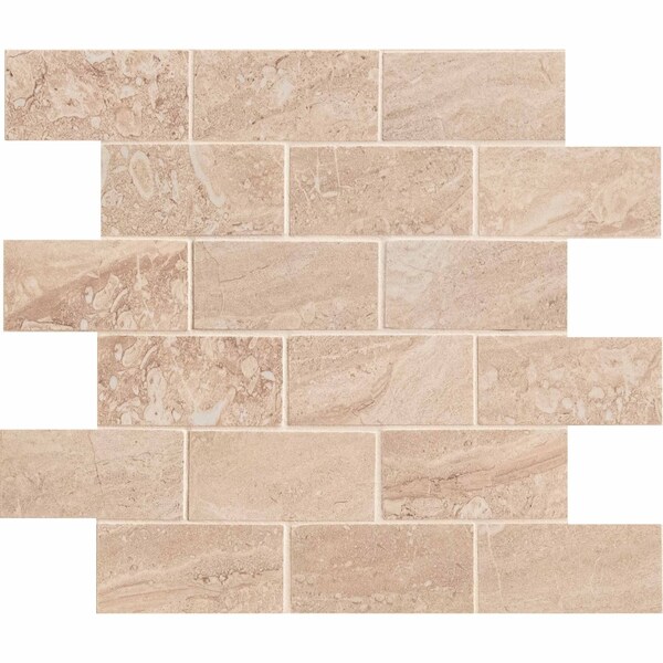 Msi Aria Oro 2 In. X 4 In. Polished Porcelain Mosaic Tile, 8PK - ZOR-PT-0264