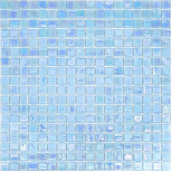 Apollo Tile Skosh 11.6in x 11.6in Glossy Light Sky Blue Glass Mosaic Wall and Floor Tile 18.69 sqft/case, 20PK - APLNB88BL554A