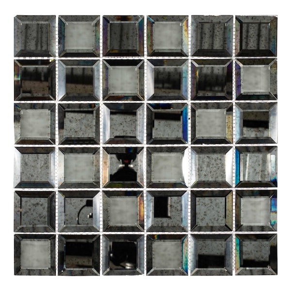 Andova Tiles SAMPLE Novo 2 x 2 Beveled Glass Grid Mosaic Wall Tile - SAM-ANDNOV113