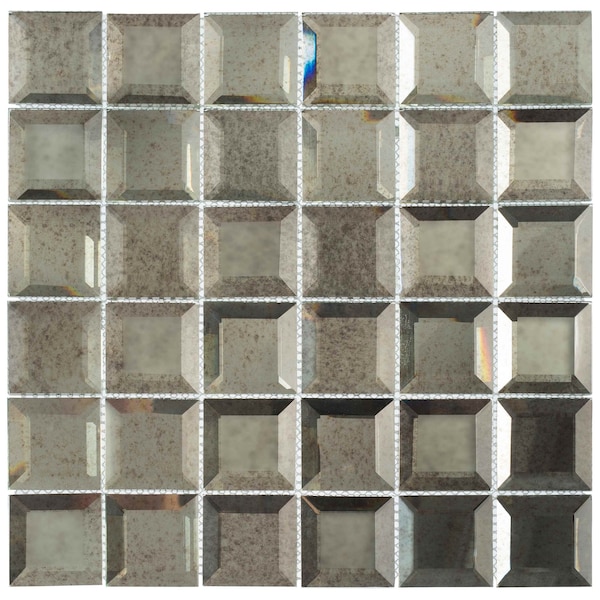 Andova Tiles SAMPLE Novo 2 x 2 Beveled Glass Grid Mosaic Wall Tile - SAM-ANDNOV113