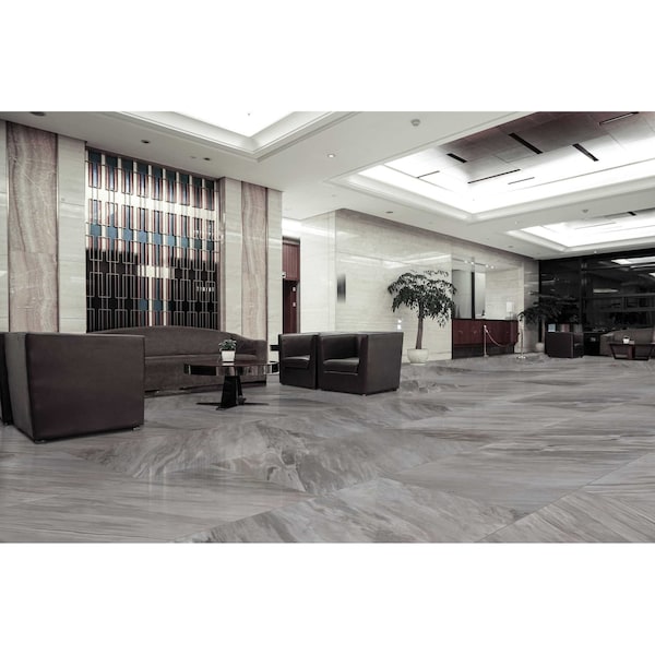 Msi Eden Bardiglio 24 In. X 48 In. Polished Porcelain Floor And Wall Tile, 2PK - ZOR-PT-0564