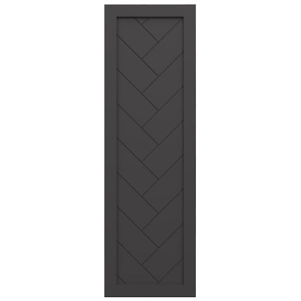 Ekena Millwork True Fit PVC Single Panel Herringbone Modern Style Fixed Mount Shutters Shadow Mountain, 15"W x 32"H - TFP001HB15X032SM