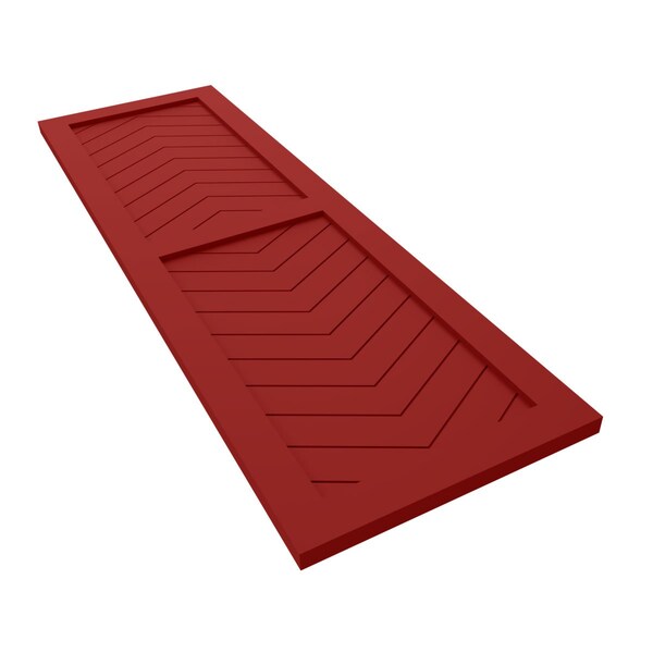 Ekena Millwork True Fit PVC Two Panel Chevron Modern Style Fixed Mount Shutters, Fire Red, 15W x 76H, PR - TFP101CV15X076BR