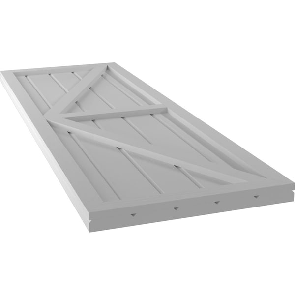 Ekena Millwork Americraft 5-Board Wood 2 Equal Panel Frmd Board-n-Batten Shutters w/ Dubl Z-Bar, ARW102BF518X53PRH - ARW102BF518X53PRH