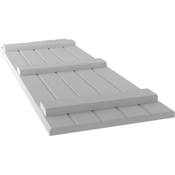 Ekena Millwork Americraft 5-Board (3 Batten) Wood Joined Board-n-Batten Shutters w/ Ellipt Top, ARW401BE518X38PRH - ARW401BE518X38PRH