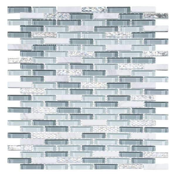 Andova Tiles SAMPLE Loic 0375 x 1625 Glass Brick Joint Mosaic Tile - SAM-ANDLOI449