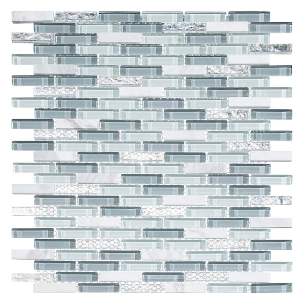 Andova Tiles SAMPLE Loic 0375 x 1625 Glass Brick Joint Mosaic Tile - SAM-ANDLOI449