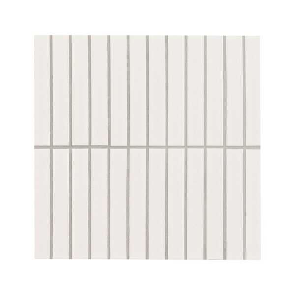 Msi White Matte Stacked Sample Matte Porcelain Mesh Mounted Mosaic Tile - ZOR-MD-0596-SAM