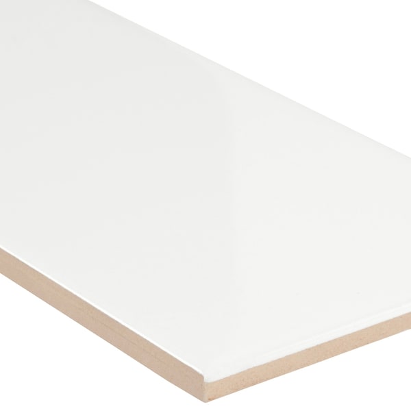 Msi White Glossy 4 In. X 16 In. Glazed Ceramic Wall Tile, 20PK - ZOR-PT-0540