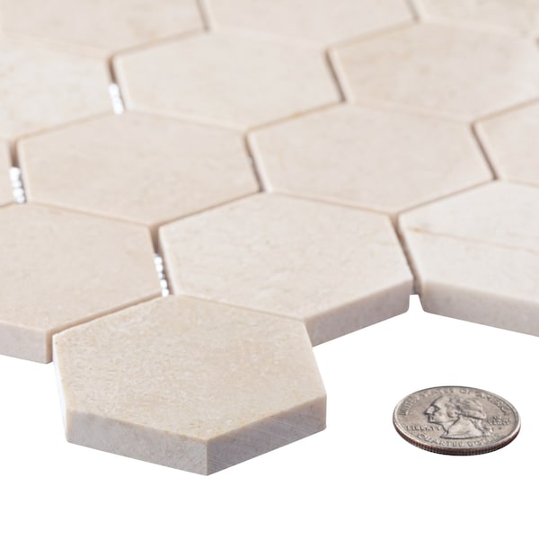 Andova Tiles SAMPLE Channing 2 x 2 Marble Honeycomb Mosaic Floor Use Tile - SAM-ANDCHA130