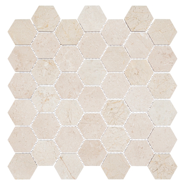 Andova Tiles SAMPLE Channing 2 x 2 Marble Honeycomb Mosaic Floor Use Tile - SAM-ANDCHA130