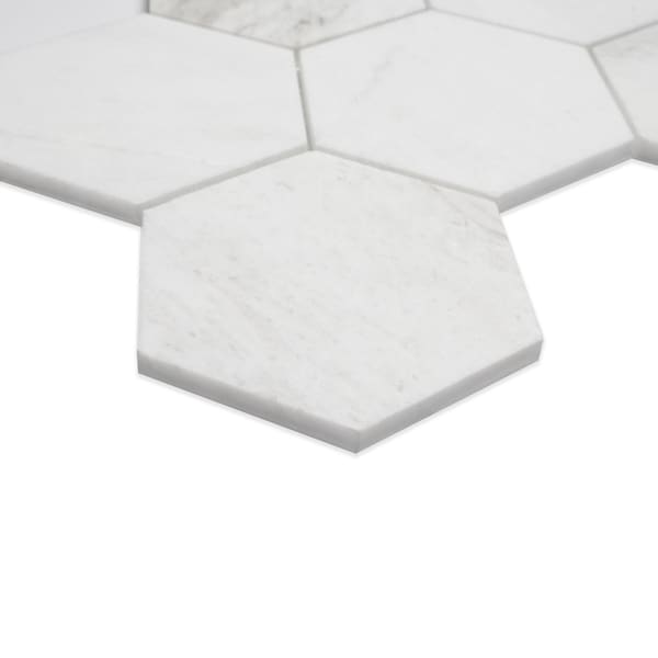 Msi Arabescato Venato White Hexagon Sample Honed Marble Mosaic Floor And Wall Tile - ZOR-MD-0619-SAM