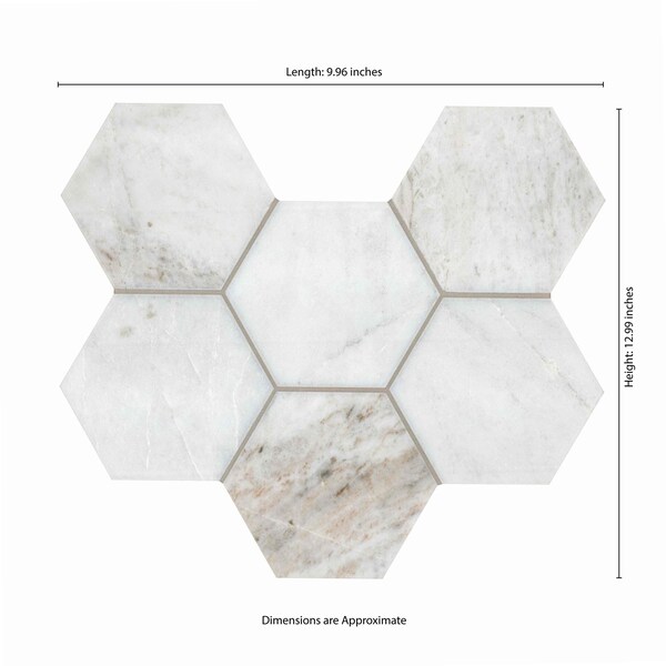 Msi Arabescato Venato White Hexagon Sample Honed Marble Mosaic Floor And Wall Tile - ZOR-MD-0619-SAM
