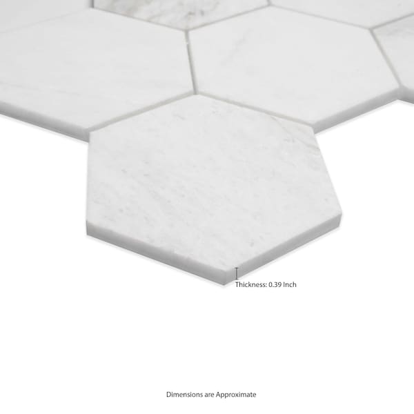 Msi Arabescato Venato White Hexagon Sample Honed Marble Mosaic Floor And Wall Tile - ZOR-MD-0619-SAM
