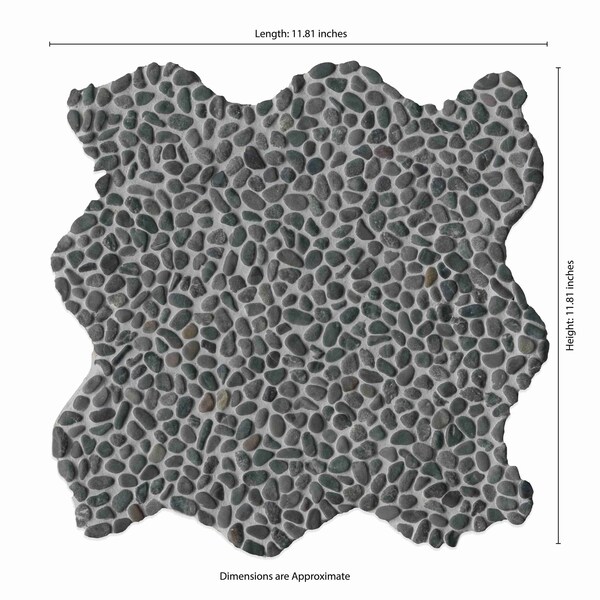 Msi Noir Ash Mini Pebble 12  in. X 12  in. Tumbled Marble Mosaic Floor And Wall Tile, 10PK - ZOR-MD-0629