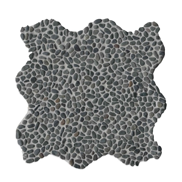 Msi Noir Ash Mini Pebble 12  in. X 12  in. Tumbled Marble Mosaic Floor And Wall Tile, 10PK - ZOR-MD-0629