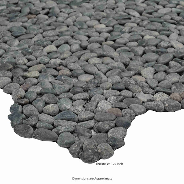 Msi Noir Ash Mini Pebble 12  in. X 12  in. Tumbled Marble Mosaic Floor And Wall Tile, 10PK - ZOR-MD-0629