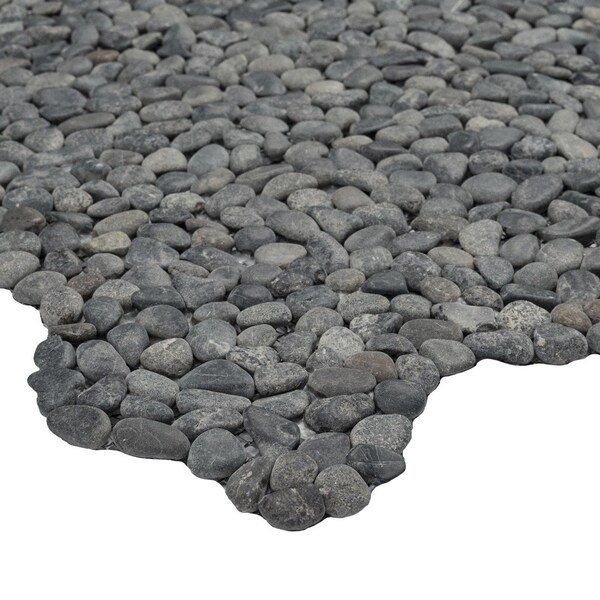 Msi Noir Ash Mini Pebble 12  in. X 12  in. Tumbled Marble Mosaic Floor And Wall Tile, 10PK - ZOR-MD-0629
