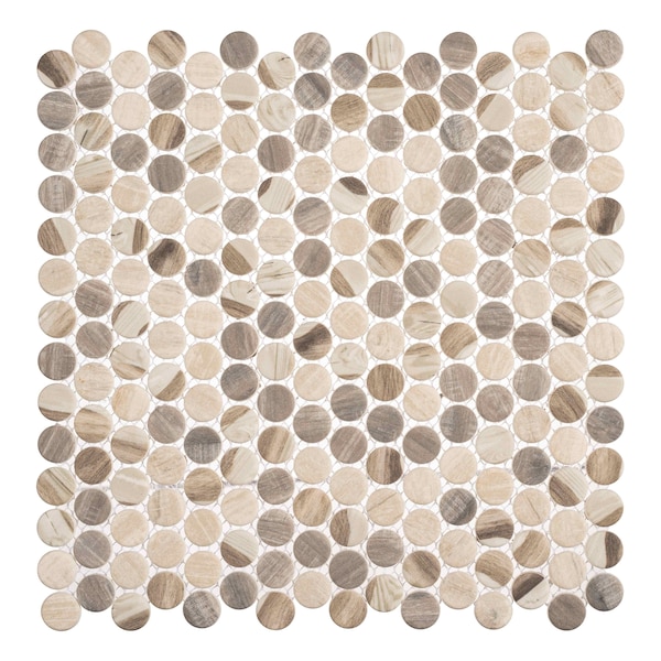 Andova Tiles SAMPLE Dexo 1 x 1 Glass Penny Round Mosaic Wall  Floor Tile - SAM-ANDDEX333