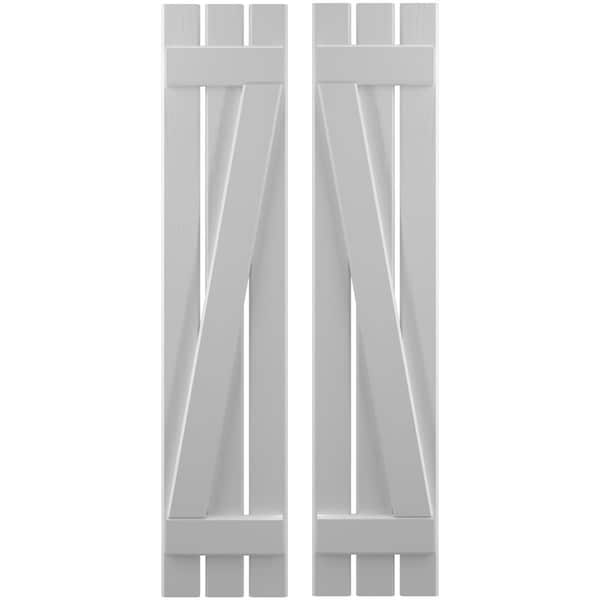 Ekena Millwork Americraft 3-Board (2 Batten) Wood Spaced Board-n-Batten Shutters w/ Z-Bar, ARW102SB311X69PRH - ARW102SB311X69PRH