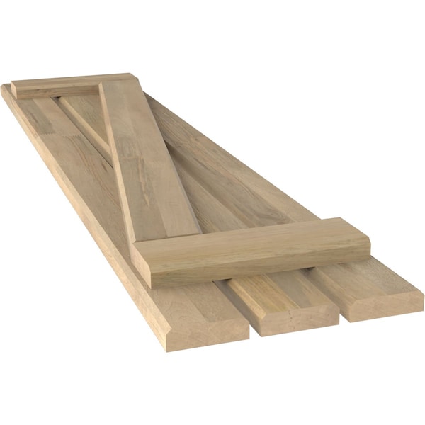 Ekena Millwork Americraft 3-Board (2 Batten) Wood Spaced Board-n-Batten Shutters w/ Z-Bar, ARW102SB311X77UNH, PR - ARW102SB311X77UNH
