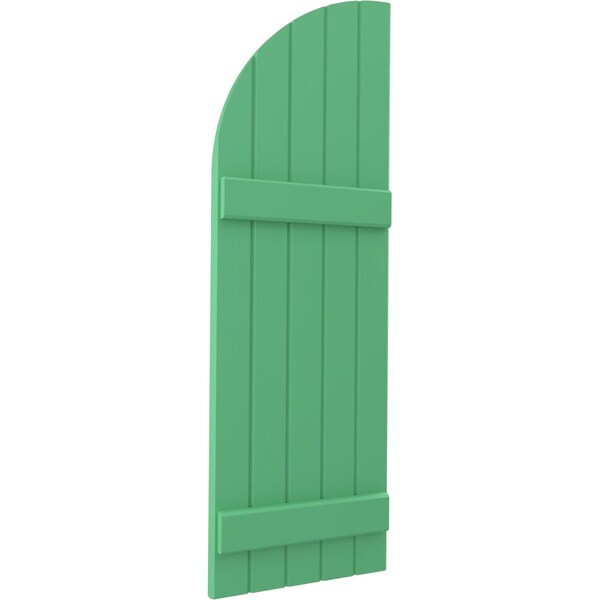 Ekena Millwork Americraft 5-Board (2 Batten) Wood Joined Board-n-Batten Shutters w/ Arch Top, ARW101BQ518X33LPH, PR - ARW101BQ518X33LPH