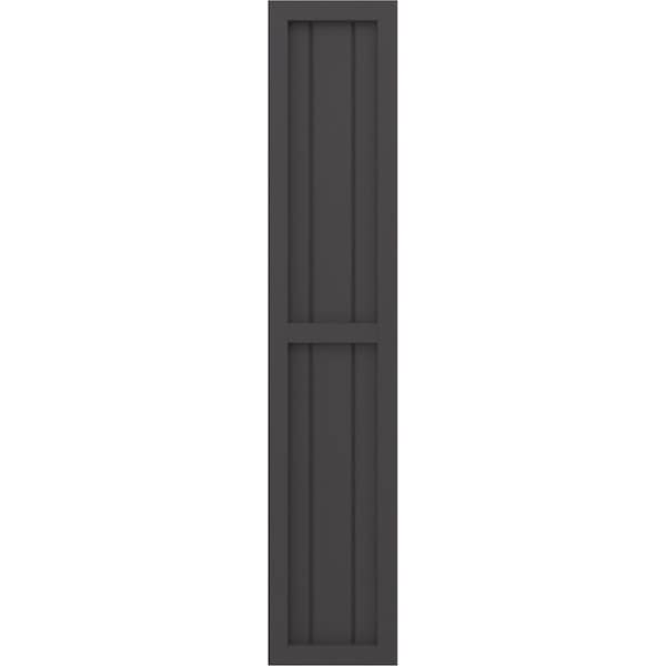 Ekena Millwork Americraft 3-Board Exterior Wood 2 Equal Panel Framed Board-n-Batten Shutters, ARW101BF311X84SMH, PR - ARW101BF311X84SMH
