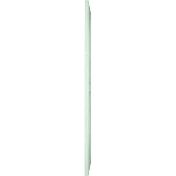 Ekena Millwork True Fit PVC Two Equal Panel Farmhouse Fixed Mount Shutters w/ Z-Bar, Seaglass , 18W x 50H, PR - TFP102FH18X050SG