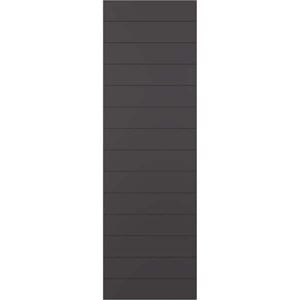 Ekena Millwork True Fit PVC Horizontal Slat Modern Style Fixed Mount Shutters, Shadow Mountain, 18W x 70H, PR - TFP001HZ18X070SM