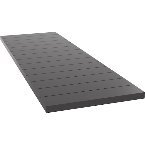 Ekena Millwork True Fit PVC Horizontal Slat Modern Style Fixed Mount Shutters, Shadow Mountain, 18W x 70H, PR - TFP001HZ18X070SM