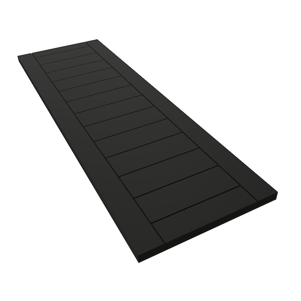 Ekena Millwork True Fit PVC Horizontal Slat Framed Modern Style Fixed Mount Shutters, Black, 18W x 63H, PR - TFP001HF18X063BL