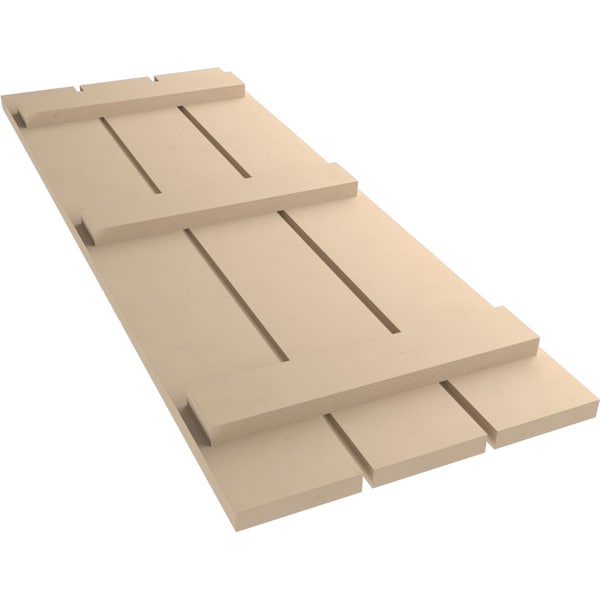 Ekena Millwork Rustic Three Board Spaced Board-n-Batten Smooth Faux Wood Shutters, 17 1/2W x 88H, PR - SHUBSS17X88SMPR